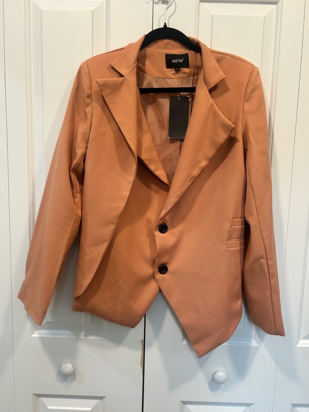Women’s Blazer Jacket Size L Camel Tan Structured Chic NWT